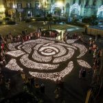 Una rosa di 5000 candele alla cattedrale di Palermo. Nuova performance dello stilista Angelo Cruciani